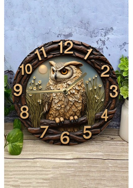 Sessiz Yuvarlak Ahşap Duvar Saati, Kuvars Hareketli 3D Görünümlü 2d Saat Sdw modelleri