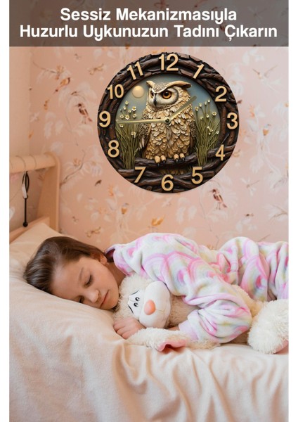 Sessiz Yuvarlak Ahşap Duvar Saati, Kuvars Hareketli 3D Görünümlü 2d Saat Sdw fırsatları