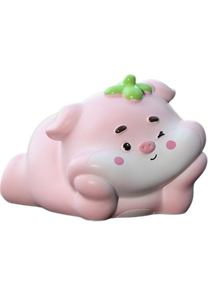 Çilekli Domuz Sevimli Pembe Piggy Araba Dekorasyonu Araba Orta Konsol Dekorasyonu (Yurt Dışından)