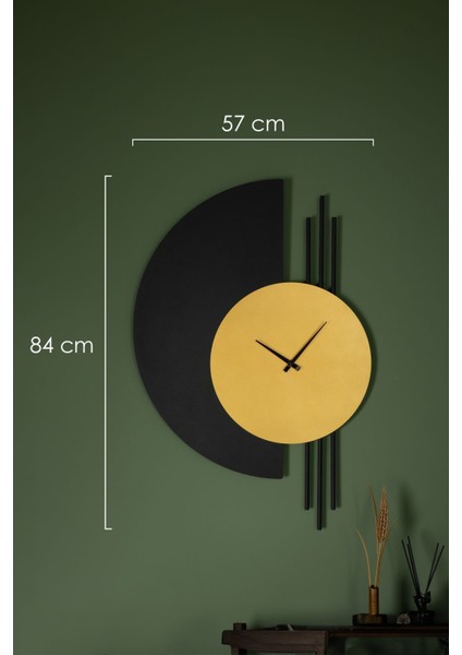 Eclipse Metal Sessiz Duvar Saati - 84 x 57 cm - Modern Ev Dekorasyonları - APS144 modelleri