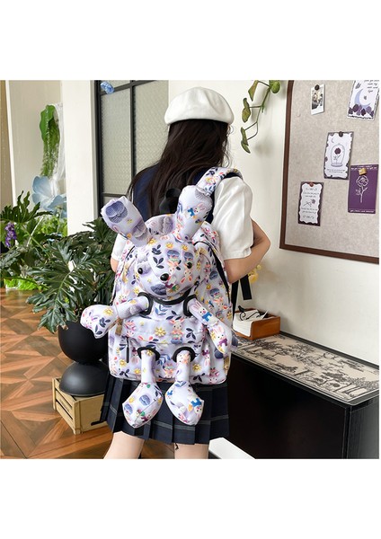 Tavşan Öğrenci Okul Çantası Moda Trendi Lise Öğrencisi Sırt Çantası (Yurt Dışından) fiyatları