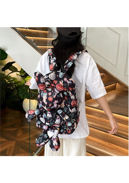 Tavşan Öğrenci Okul Çantası Moda Trendi Lise Öğrencisi Sırt Çantası (Yurt Dışından) modelleri