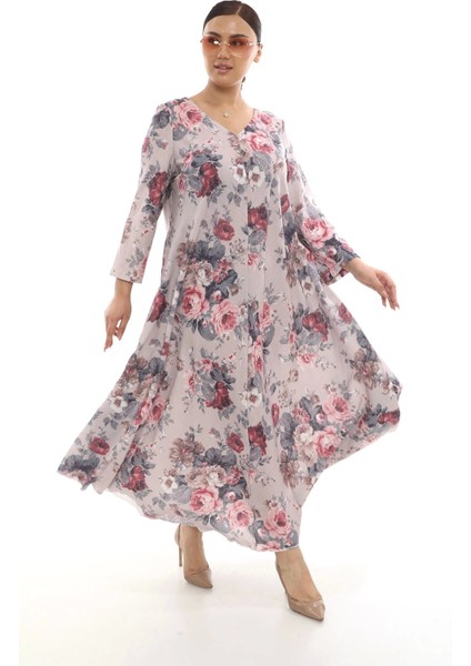 Keten Büyük Beden Kırışmaz Kumaş Kadın Elbise