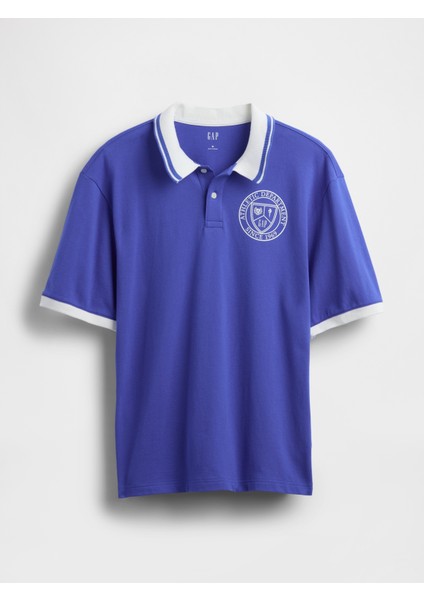 Erkek Mavi Athletic Gap Logo Pique Polo T-Shirt fiyatları