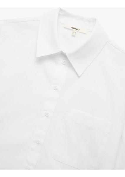 Pamuklu Kısa Kollu Klasik Yaka Crop Poplin Gömlek modelleri