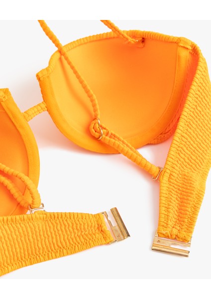 Çıkarılabilir Askılı Dokulu Balenli Straplez Bikini Üst modelleri
