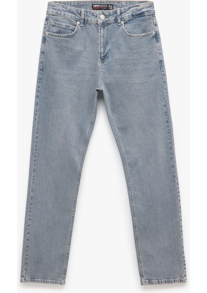 Normal Bel Cep Detaylı Straight Fit Jean Pantolon - Mark Jean