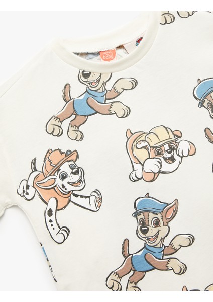 Paw Patrol Baskılı Lisanslı Kısa Kollu Bisiklet Yaka Pamuklu Tişört