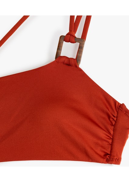 Hafif Destekli Astarlı Aksesuarlı Tek Omuz Bikini Üstü fiyatları