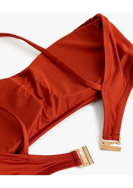 Hafif Destekli Astarlı Aksesuarlı Tek Omuz Bikini Üstü modelleri