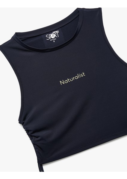 Kolsuz Bisiklet Yaka Dar Kalıp Büzgülü Baskılı Crop Spor Atlet modelleri