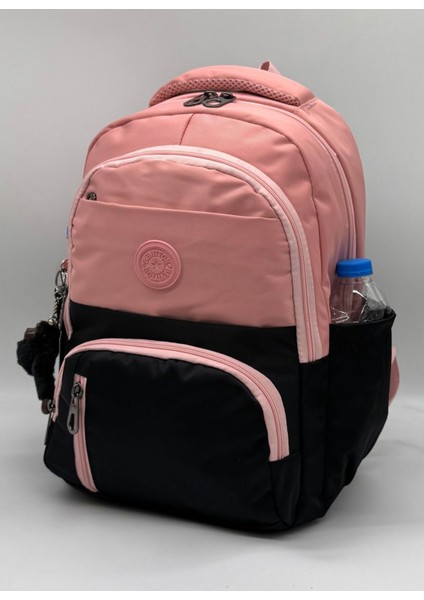 Ilk Okul Çantası 3'lü Seti Unisex Çocuk Ilkokul Çantası LDC-8010 Pudra-Siyah