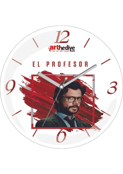 El Profosör La Casa De Papel Bombeli Gerçek Cam Duvar Saati