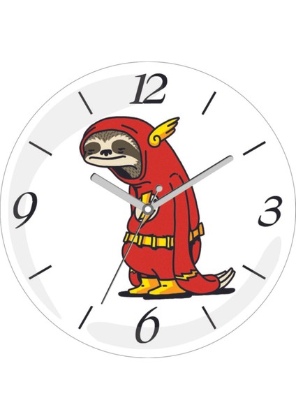 Tembel Hayvan Kahraman Sessiz Akar Bombeli Gerçk Cam Duvar Saati