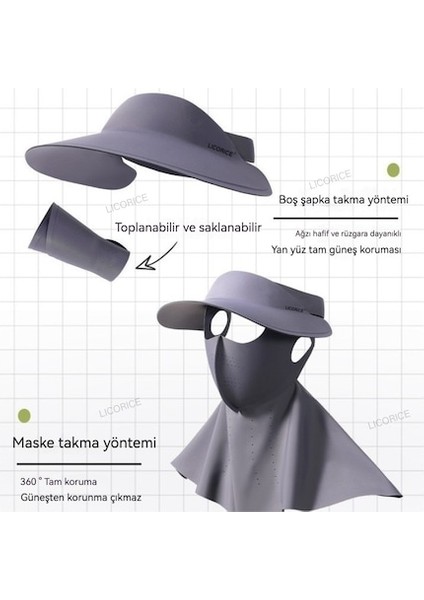 Uv Korumalı Dış Mekan Bisiklet Şapkası ve Maske Seti (Yurt Dışından) fırsatları