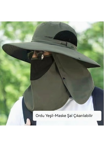 Erkek Çıkarılabilir Kamuflaj Güneş Şapkası Vizörlü (Yurt Dışından)