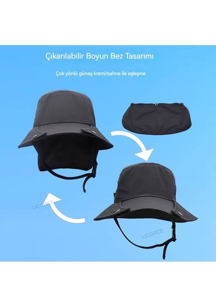 Açık Hava Güneş Şapkası UPF50 Büyük Siperlikli Çıkarılabilir Kova Şapka (Yurt Dışından) modelleri