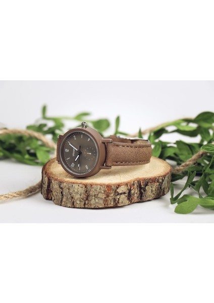 Kadın Süet Kol Saati Metal Kasa Beyaz Açık Kahverengi 23 mm Suya Dayanıklı modelleri