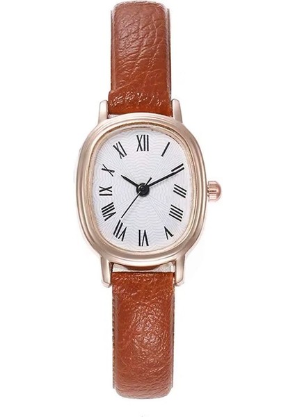 Kahverengi Uprise Vintage Retro Oval Kadın Kol Saati