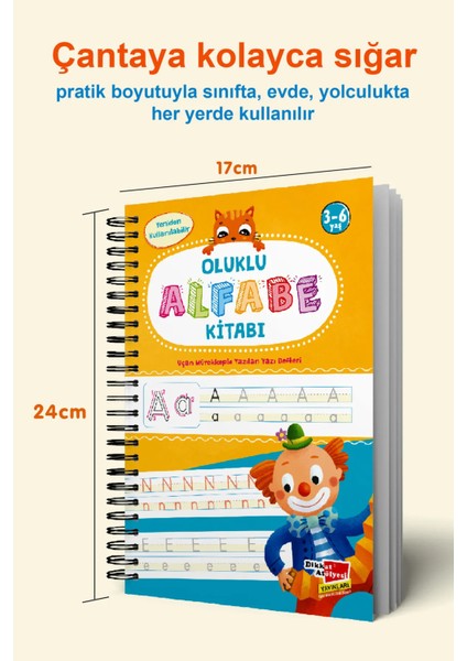 Harfleri ve Sayıları Yazmayı Kolayca Öğreten Kitap | Sihirli Uçan Kalemli Oluklu (Kabartmalı) Kitap indirimleri