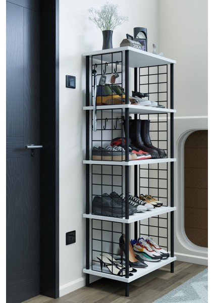 5 Raflı Telli Çevir Kur Çok Amaçlı Ayakkabılık ve Düzenleyici Raf Ünitesi Antre, Banyo, Balkon, Ofis modelleri