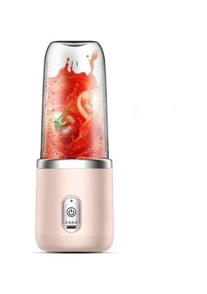 Pembe 6 Bıçaklı Taşınabilir Meyve Sıkacağı Bardağı 400 ml Otomatik Mini Elektrikli Meyve Sıkacağı Çok Fonksiyonlu Meyve Suyu Yapımcısı Makinesi Blender Smoothies Mikser (Yurt Dışından)