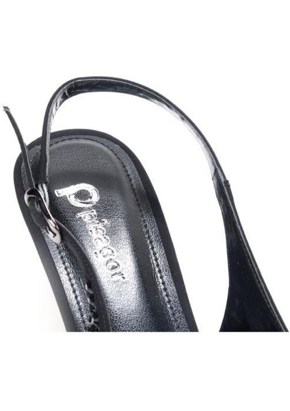 PS-31990 4,5 cm Topuklu Kadın Taşlı Arkası Açık Stiletto Abiye Ayakkabı