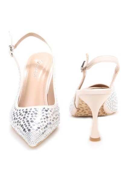 PS-32150 Kadın 7 cm Arkası Açık Abiye Stiletto Ayakkabı modelleri
