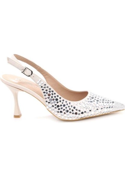 PS-32150 Kadın 7 cm Arkası Açık Abiye Stiletto Ayakkabı fırsatları
