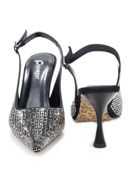 PS-31971 8 cm Topuklu Kadın Taşlı Arkası Açık Stiletto Abiye Ayakkabı modelleri