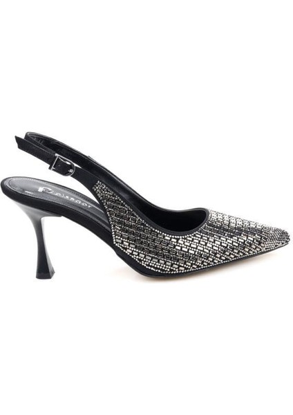 PS-31971 8 cm Topuklu Kadın Taşlı Arkası Açık Stiletto Abiye Ayakkabı fırsatları