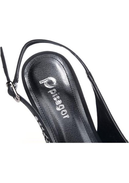 PS-32150 Kadın 7 cm Arkası Açık Abiye Stiletto Ayakkabı