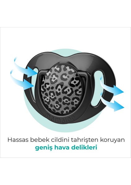 Ortodontik Damaklı Emzik, Antrasit Leopar, 0+ Ay, Emzik Saklama & Sterilizasyon Kutulu, İkili Set fırsatları
