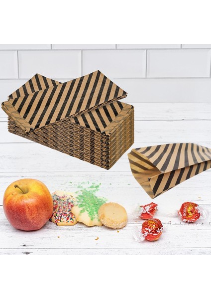 Körüklü Kraft Kese Kağıdı, Siyah Verev Desenli Şamua Hediye, Ambalaj Poşeti, 15X33 Cm, 1000 Adet modelleri