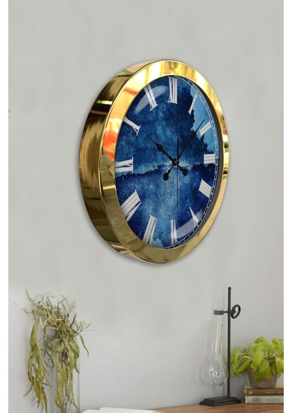 Hediyelik 36 cm Gold Metal Beyaz Romen Duvar Saati fırsatları