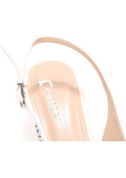 PS-32350 Kadın 4 cm Arkası Açık Taşlı Abiye Stiletto Ayakkabı indirimleri