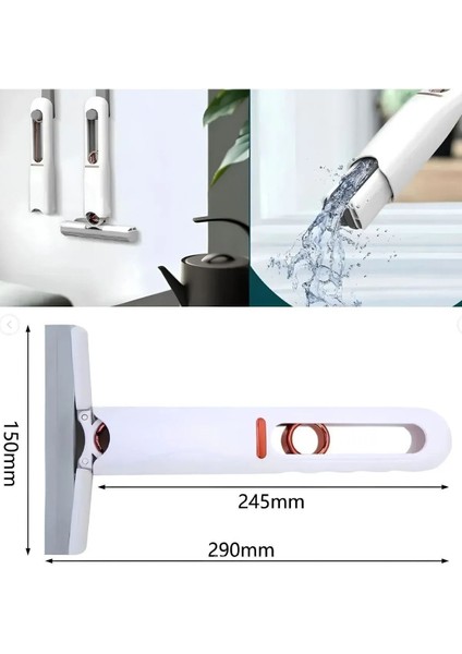 Taşınabilir Mini Mop Kendinden Sıkmalı Mini Temizlik Paspası Mutfak-Araba-Banyo-Camlarda Kullanım