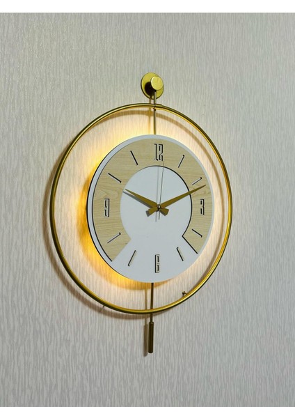 Metal Ahşap ve Işığın Muhteşem Uyumu Duvar Saati Dekoratif modelleri
