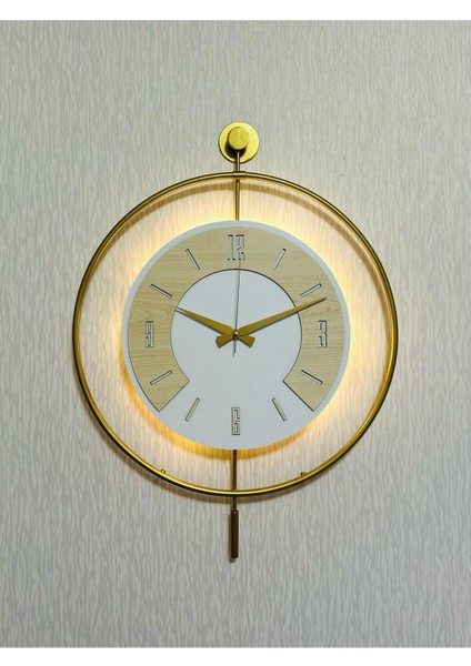 Metal Ahşap ve Işığın Muhteşem Uyumu Duvar Saati Dekoratif fırsatları
