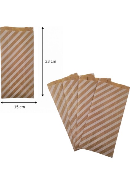 Körüklü Kraft Kese Kağıdı, Beyaz Verev Desenli Şamua Hediye, Ambalaj Poşeti, 15X33 Cm, 500 Adet fiyatları