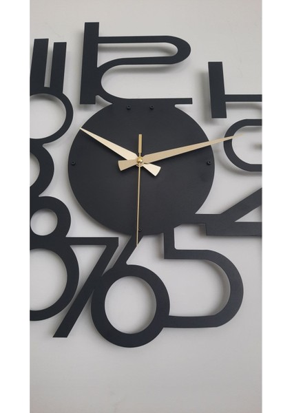 Modern Rakamlı Metal Siyah Duvar Saati - Hediye Saat- Ev / Ofis Saati - 50 x 50 cm fiyatları