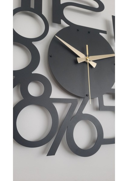 Modern Rakamlı Metal Siyah Duvar Saati - Hediye Saat- Ev / Ofis Saati - 50 x 50 cm fırsatları