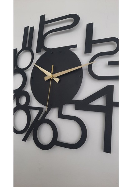 Modern Rakamlı Metal Siyah Duvar Saati - Hediye Saat- Ev / Ofis Saati - 50 x 50 cm indirimleri