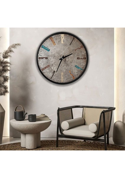 Stone Kanvas (Ahşap) Duvar Saati - 50 cm
