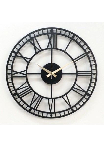 Siyah Mdf 6 mm Dekoratif Duvar Saati 50CM Şıkşoktan