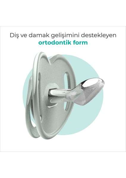 Ortodontik Damaklı Emzik, Powder Green, 6+ Ay, Emzik Saklama & Sterilizasyon Kutulu, İkili Set modelleri