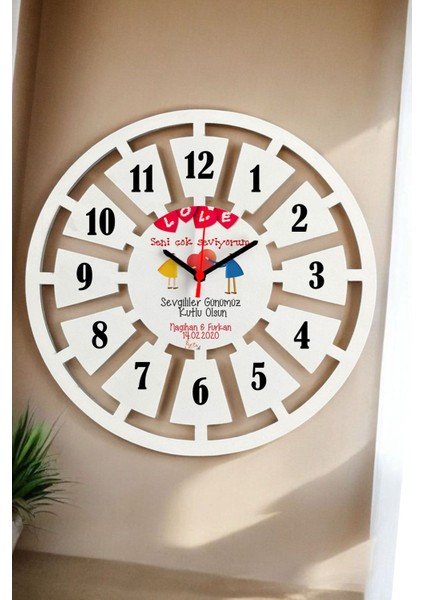 Sevgililer Günü Hediyesi Duvar Saati 40CM 019