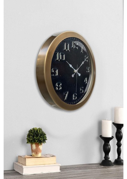 Hediyelik 36 cm Eskitme Metal Vintage Duvar Saati