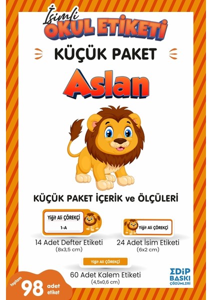 Aslan Küçük Paket Okul Etiketi