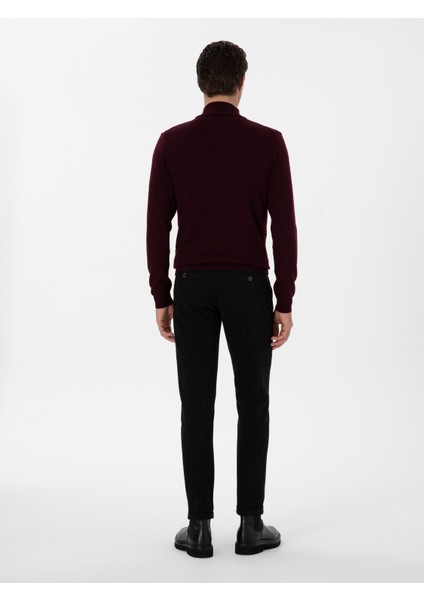 Erkek Siyah Slim Fit Kanvas Pantolon 50292627-VR046